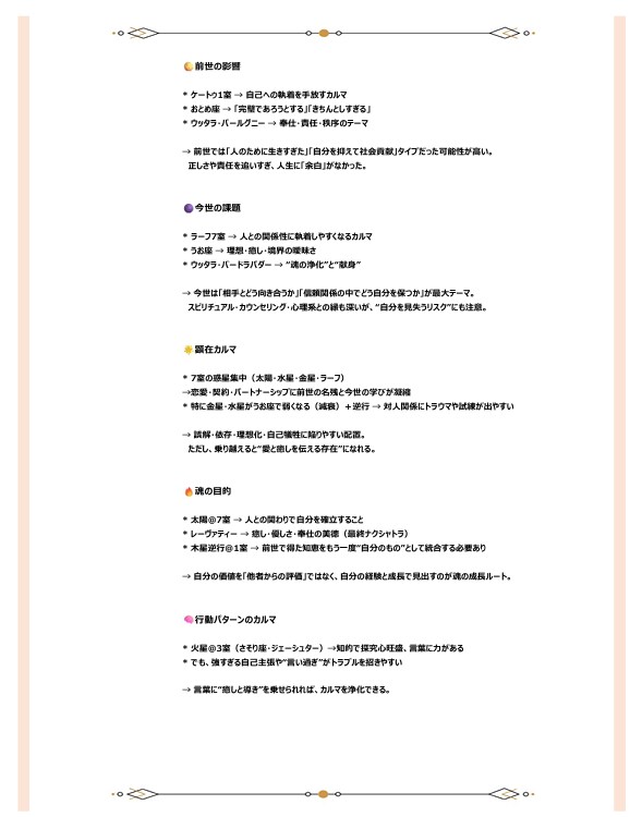 カルマ診断【インド占星術】鑑定書をお送りします －何度も見返せる鑑定書ドキュメントPDFをデータでお届け イメージ3