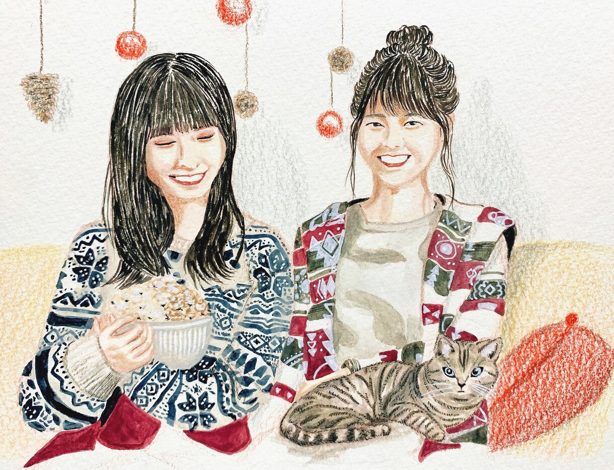 プレゼントや記念日に心温まる似顔絵描きます 笑顔から滲み出る温かさを絵で表現します！ イメージ4