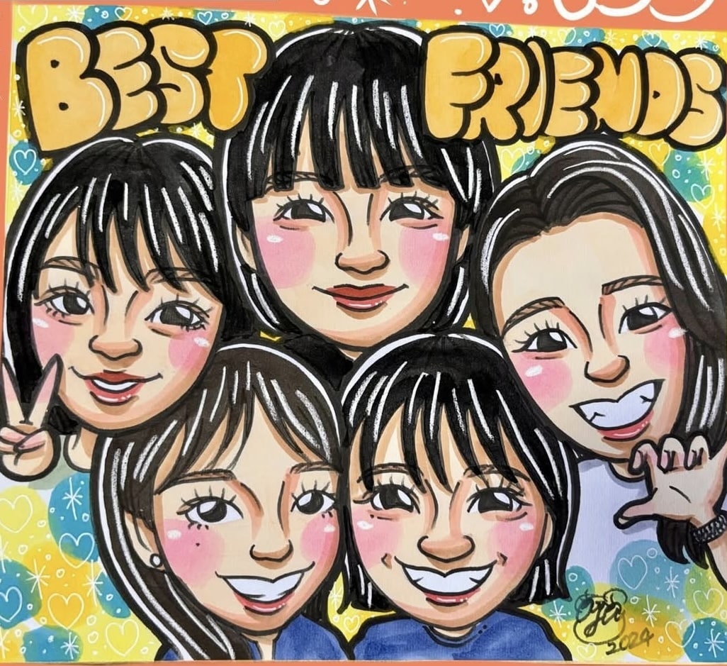 最短翌日発送！キラキラ背景可愛い似顔絵お描きします ★額付き無料&スピーディーな発送★ イメージ5