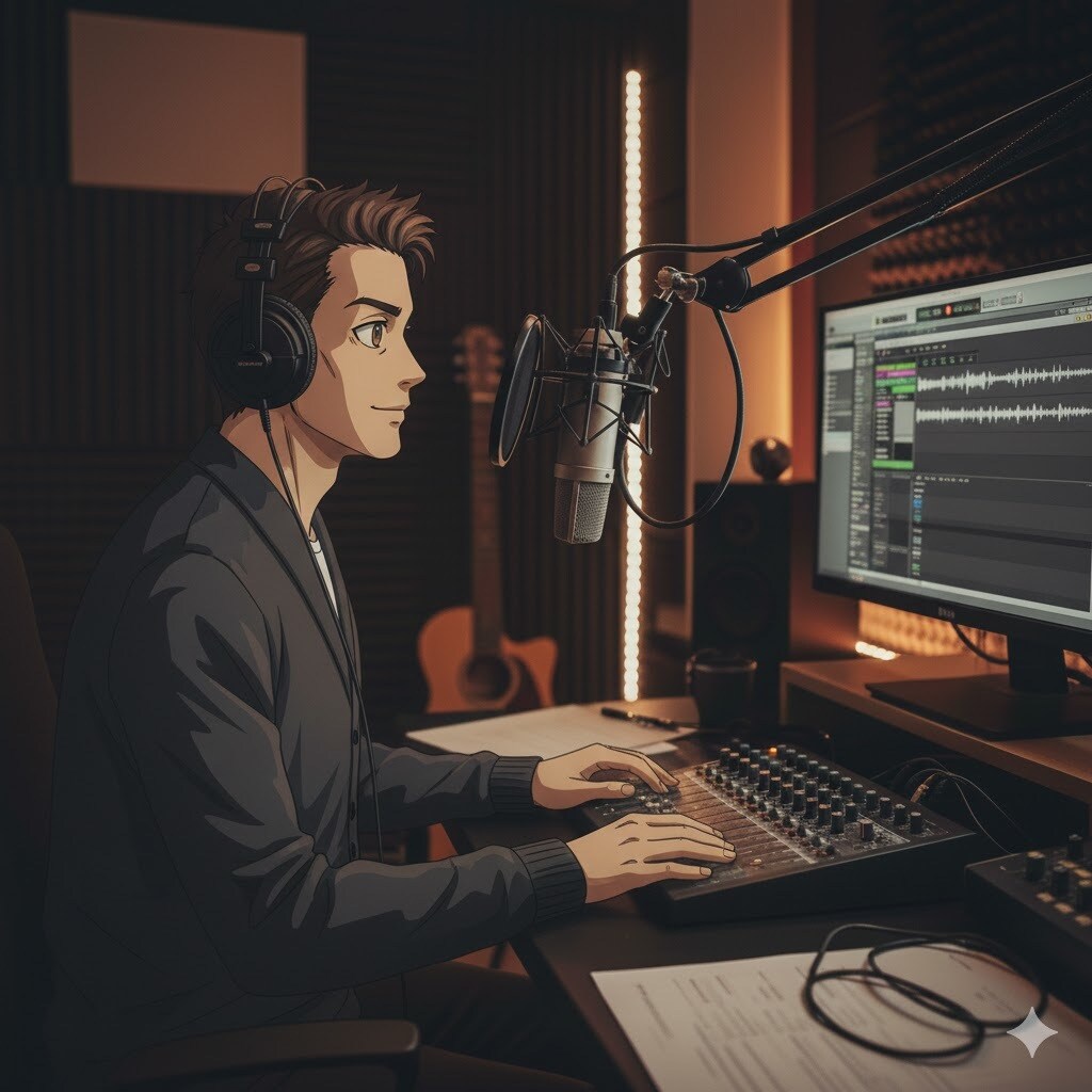 宅録ナレーターとしてナレーションを収録します 落ち着いた優しい声から悪役まで様々に対応いたします。 イメージ1