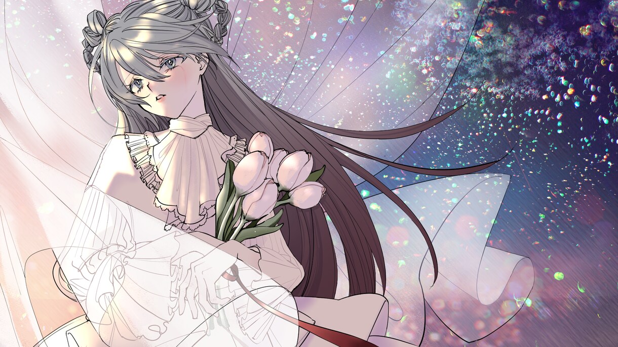 Vtuber向けの立ち絵/キービジュ等承ります かっこかわいい系、中性的で繊細な絵柄が得意 イメージ3