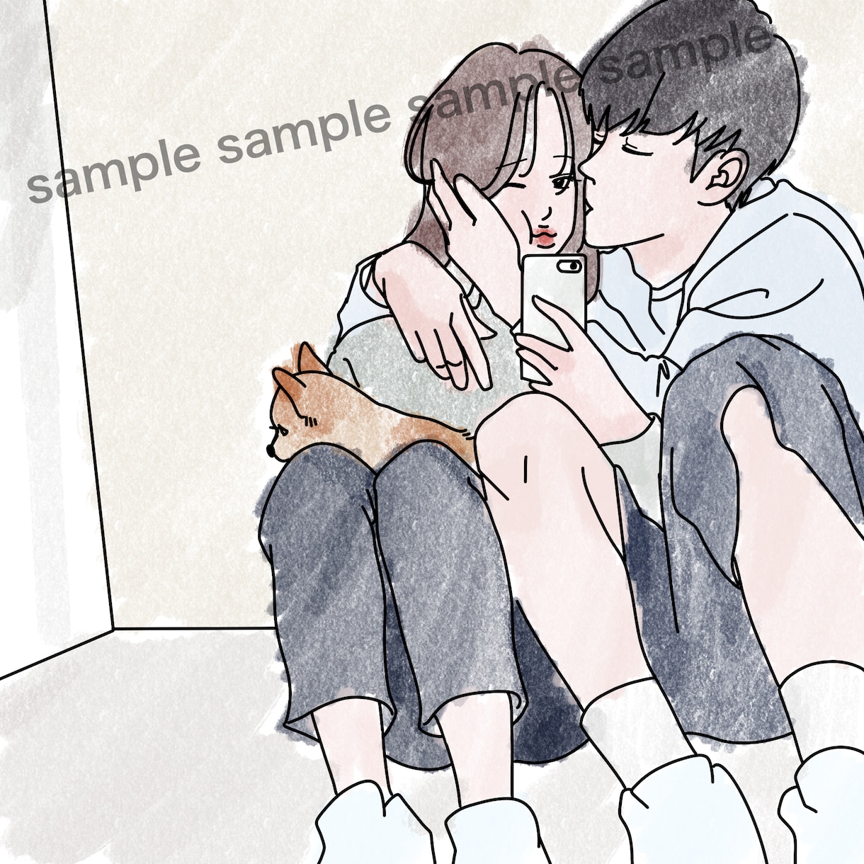 写真から“シンプルお洒落”なイラストを作成します ☆カップルや、キッズなど、写真をオシャレでエモいイラストに。 イメージ2