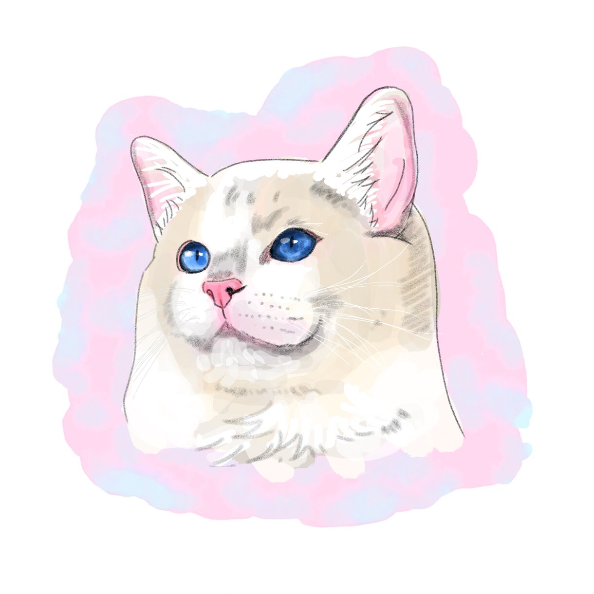 水彩画風デジタルでペットを描きます かわいいペットアイコンを作成します！ イメージ4