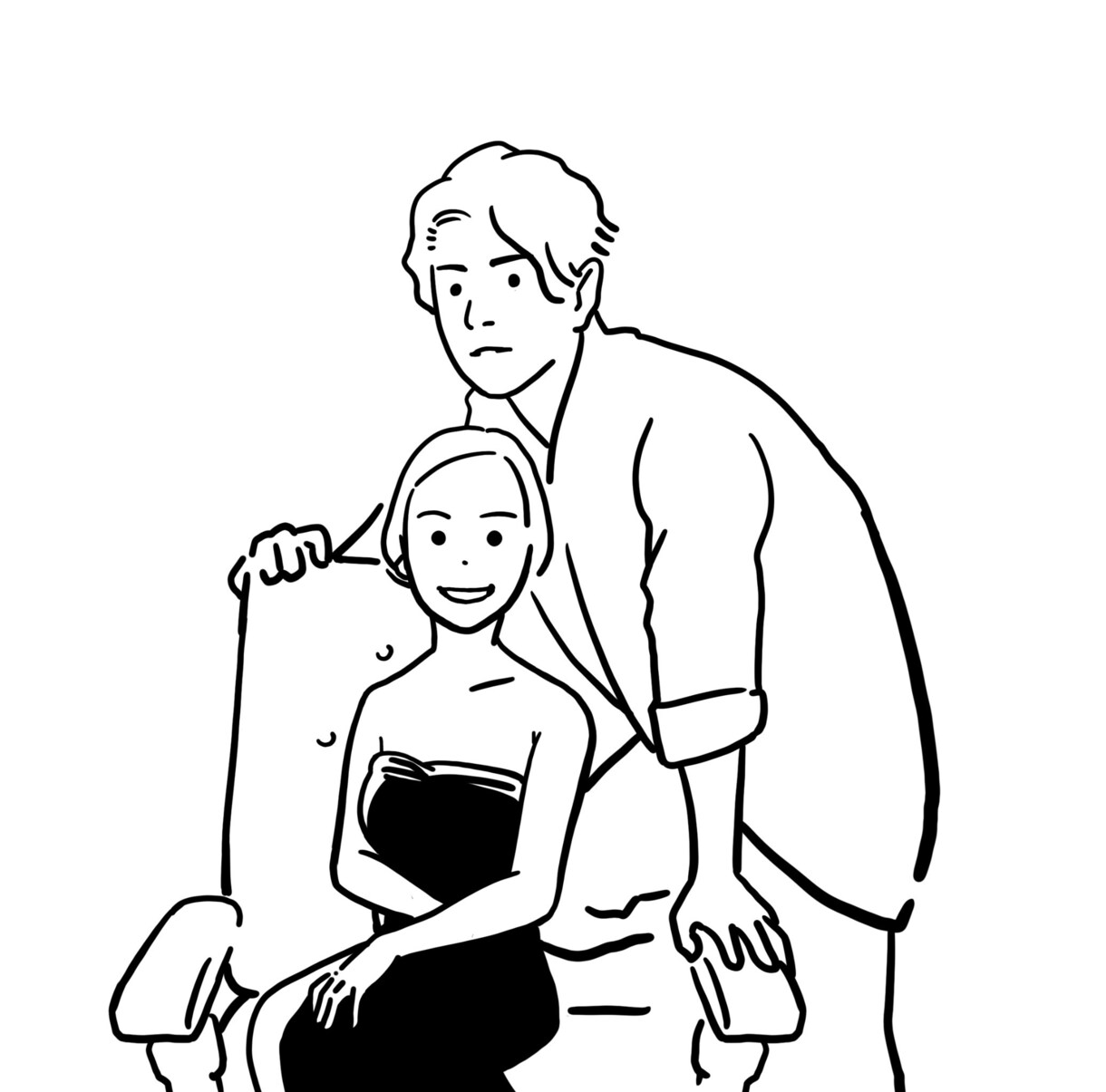 結婚式や記念日などのシンプルな似顔絵制作します あなたの似顔絵を制作します。恩人への感謝や思い出づくりに★ イメージ10