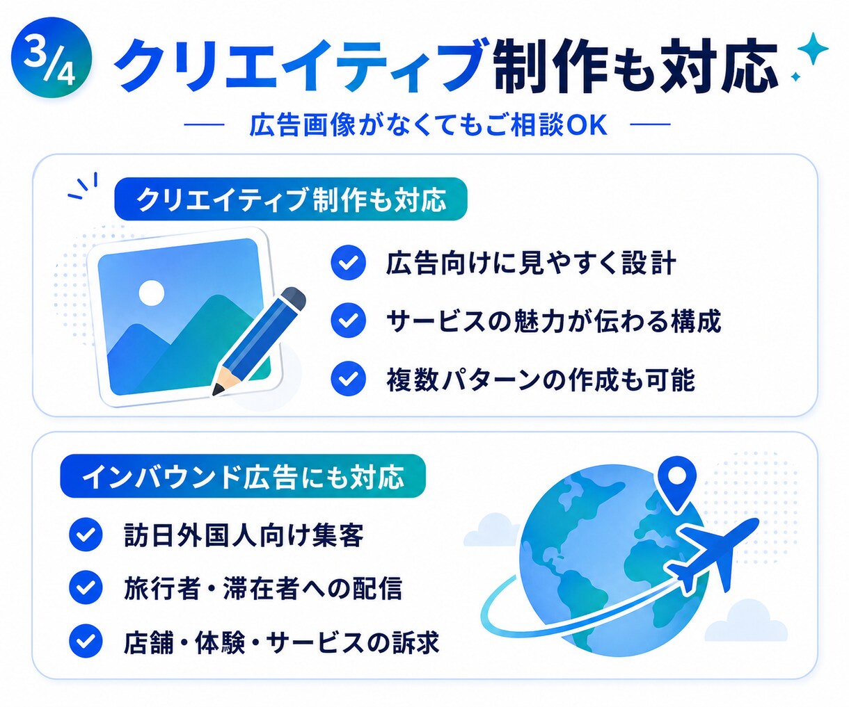 Meta広告の設定から配信開始までまとめて対応ます インバウンド向けも。Meta広告の設定から配信開始まで対応 イメージ3