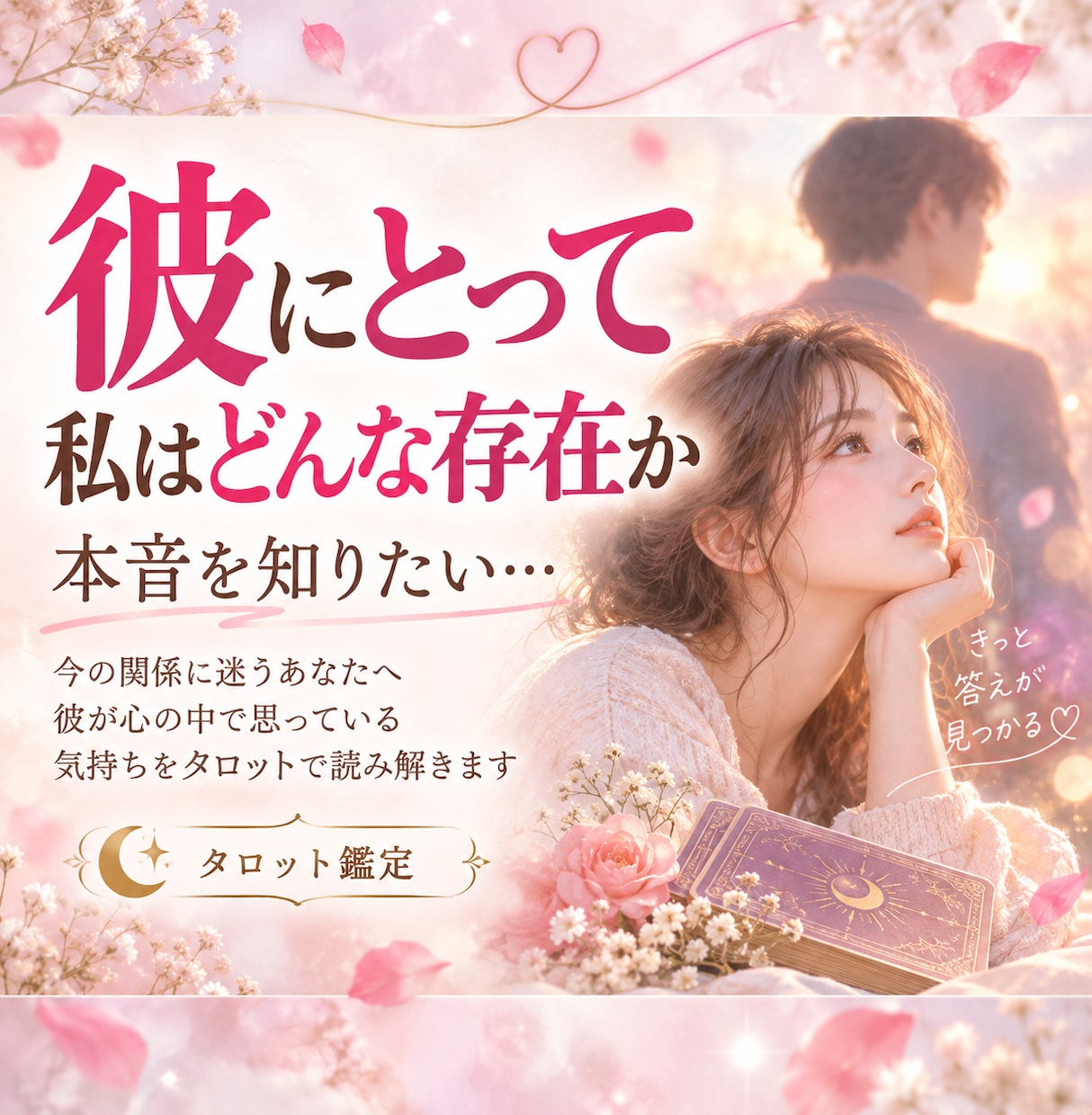 鑑定3000人✨彼の本音をタロットで占います 片思いの不安を少しでも軽くして彼の本音を確かめてみませんか？ イメージ1