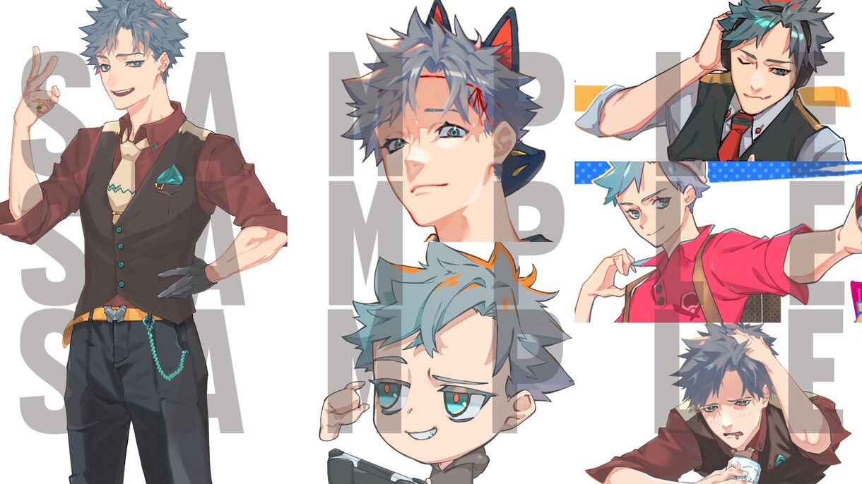 ２Dのキャラクターイラスト作成します かっこいい系のイラストが得意です イメージ1