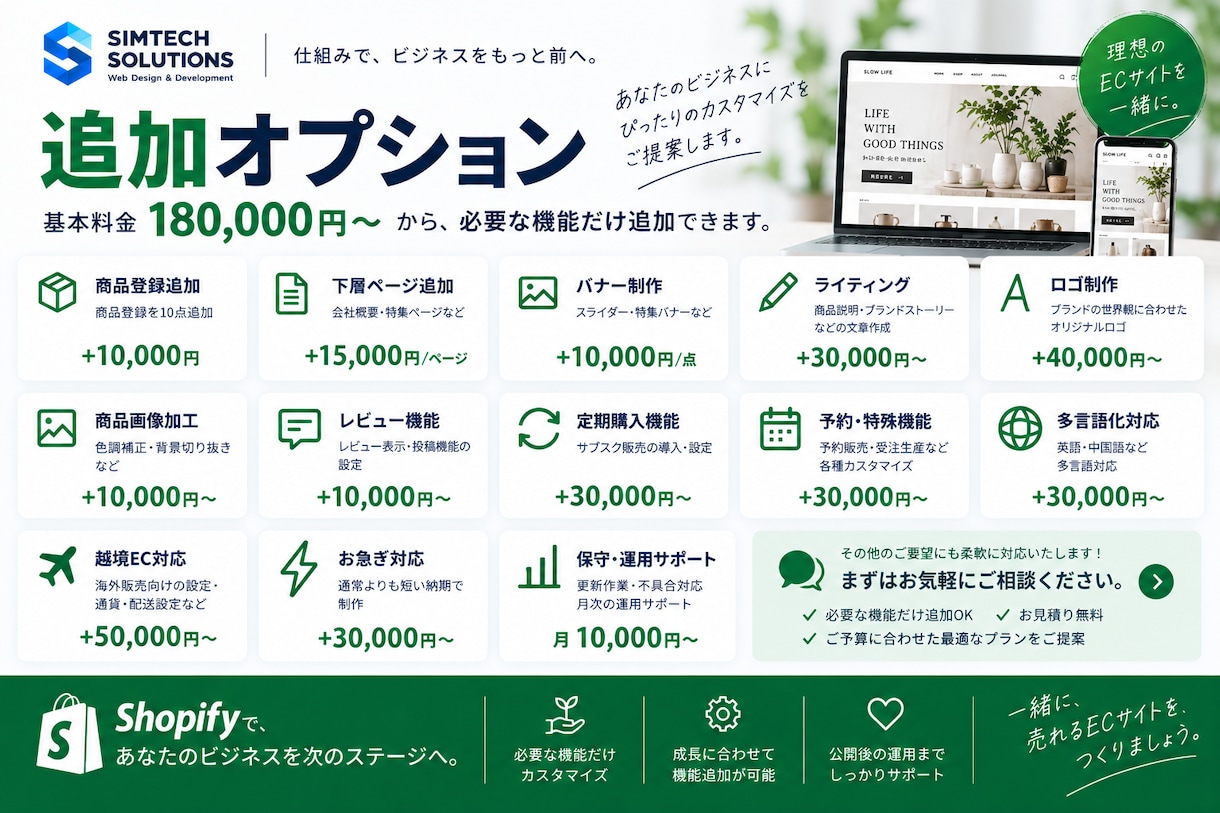 Shopifyで売れるECサイトを構築します 企画・デザイン・構築・スマホ一括対応｜初めてのショップも安心 イメージ6