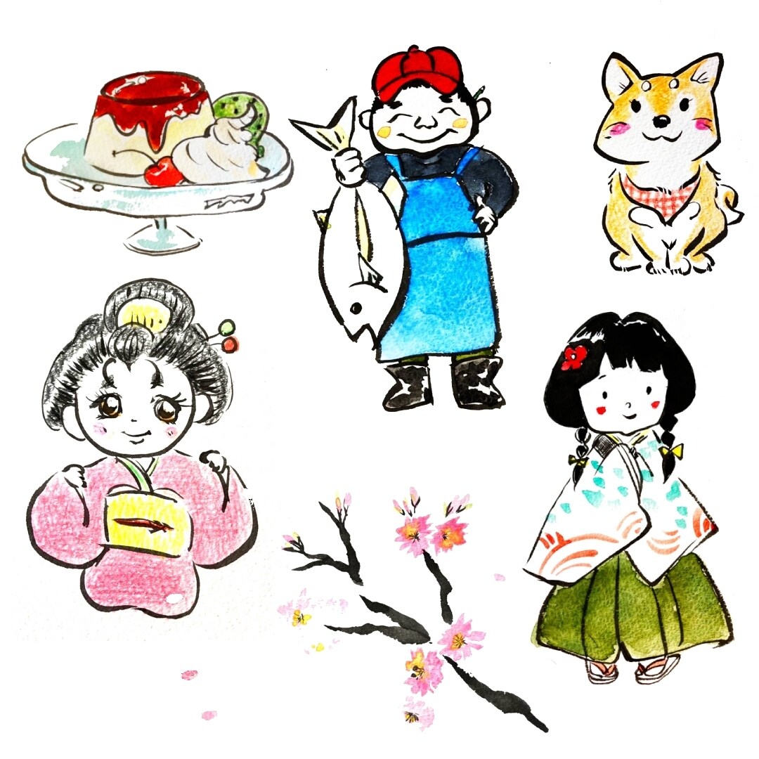元御朱印絵師が和風イラストやデザインを作成します 商用も対応！手描きメインで味のある提案をいたします。 イメージ1