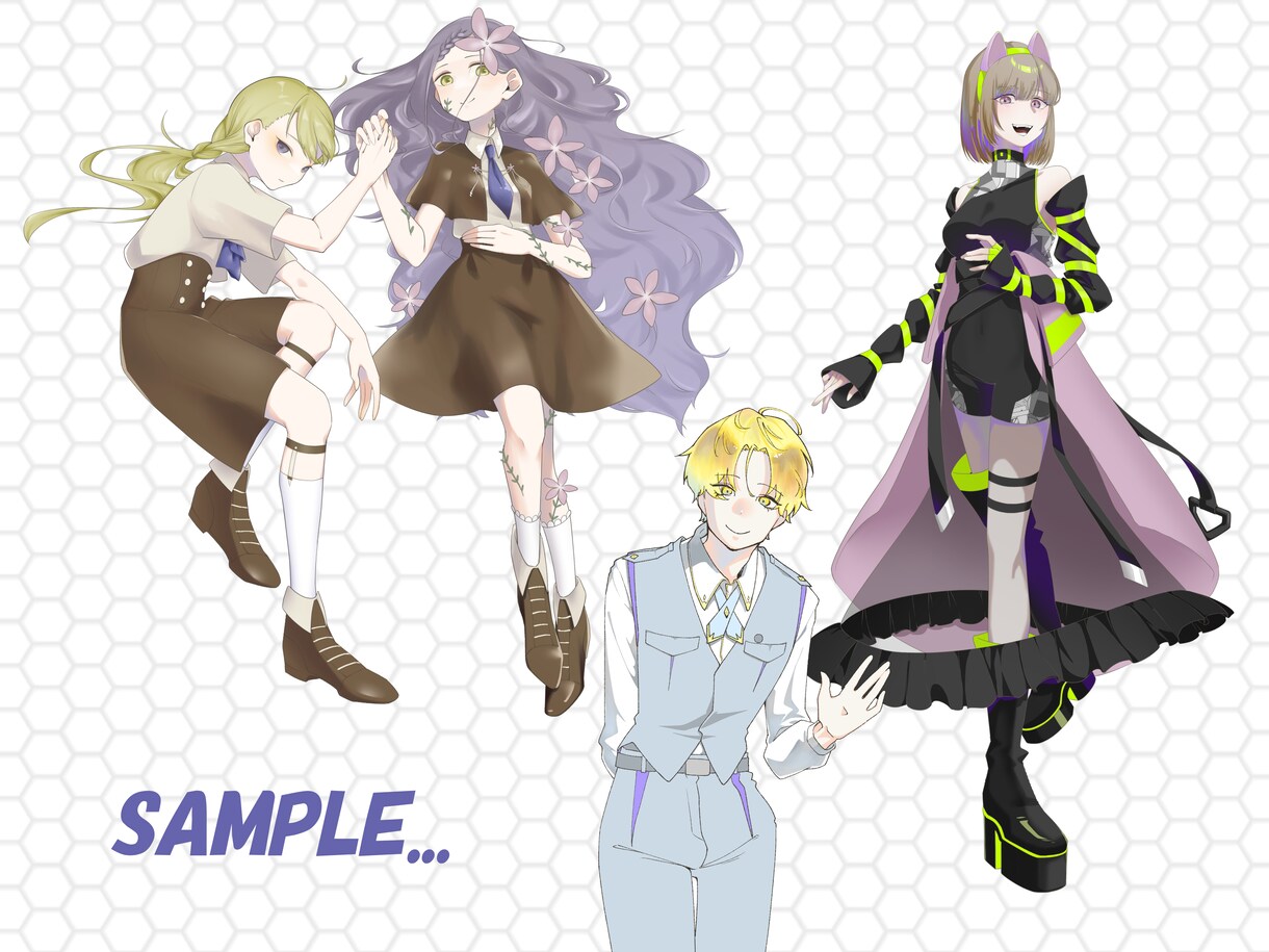 TRPG・ゲーム用立ち絵イラスト制作します 人外や動物もOK！どんなポージングでも対応しています イメージ3