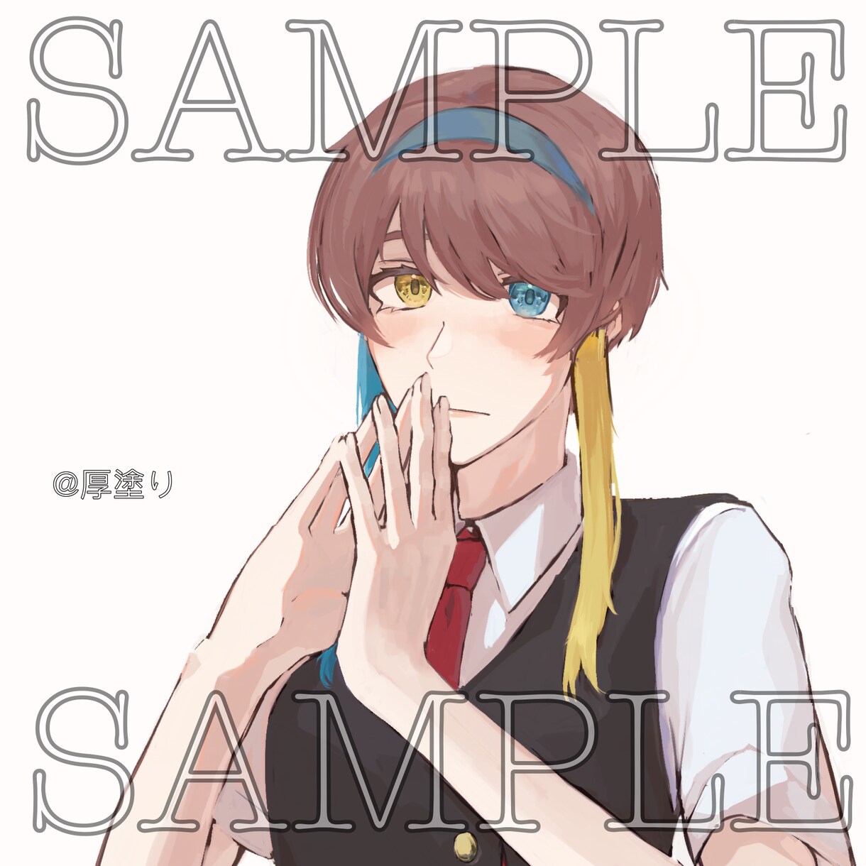 立ち絵やSNS使用可のアイコンイラストを制作します かわいいからかっこいいまで幅広くお承ります！ イメージ4