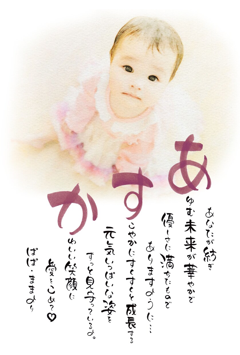 お洒落な水彩画加工★大切な名前を詩にします 世界で一つの名前の詩に想いをのせて… イメージ5