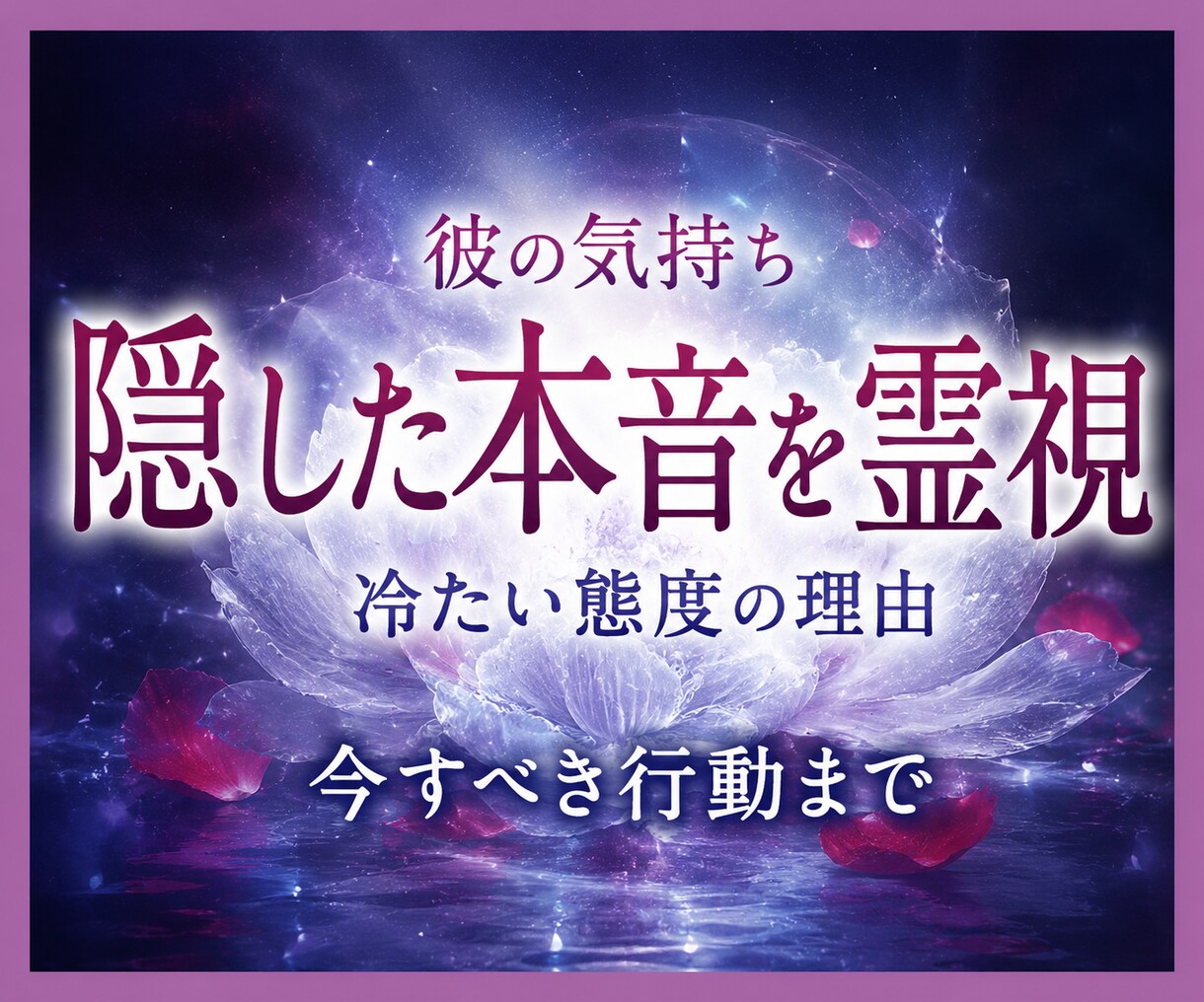 彼の気持ちと隠した本音を深宇宙霊視で読み解きます 冷たい態度の理由から二人の未来、今すべき行動まで伝えます イメージ1
