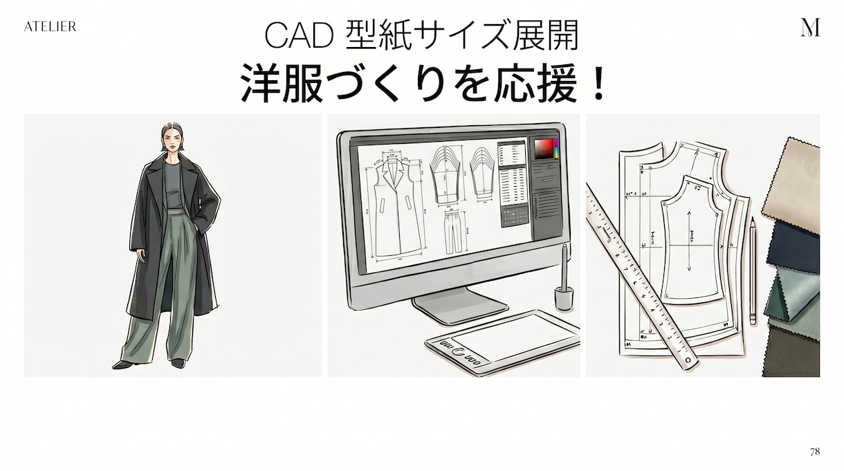 洋服づくりを応援！CADで型紙サイズ展開します レディース・メンズ・子供服・ペット服／型紙グレーディング作成 イメージ1