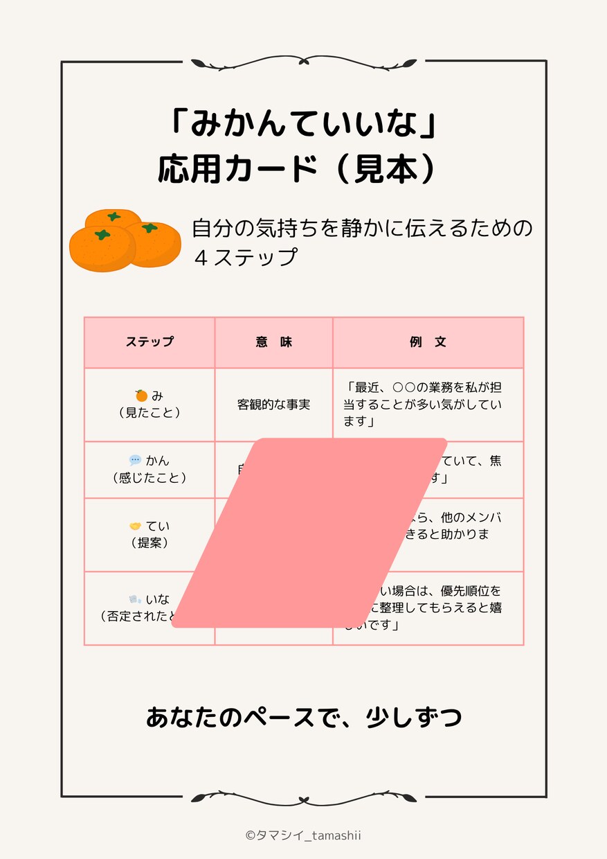 職場のモヤモヤ、静かに整理するチャット相談してます 「みかんていいな」応用カード付き（スタンダードプラン） イメージ1