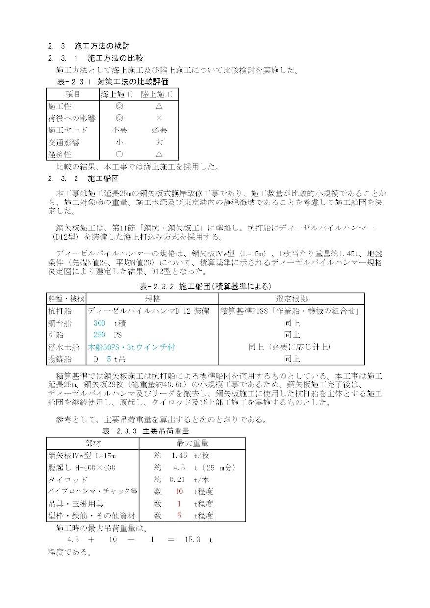 土木（港湾）工事の施工計画を作成します 技術士が土木（港湾）工事の施工計画を作成します。 イメージ3