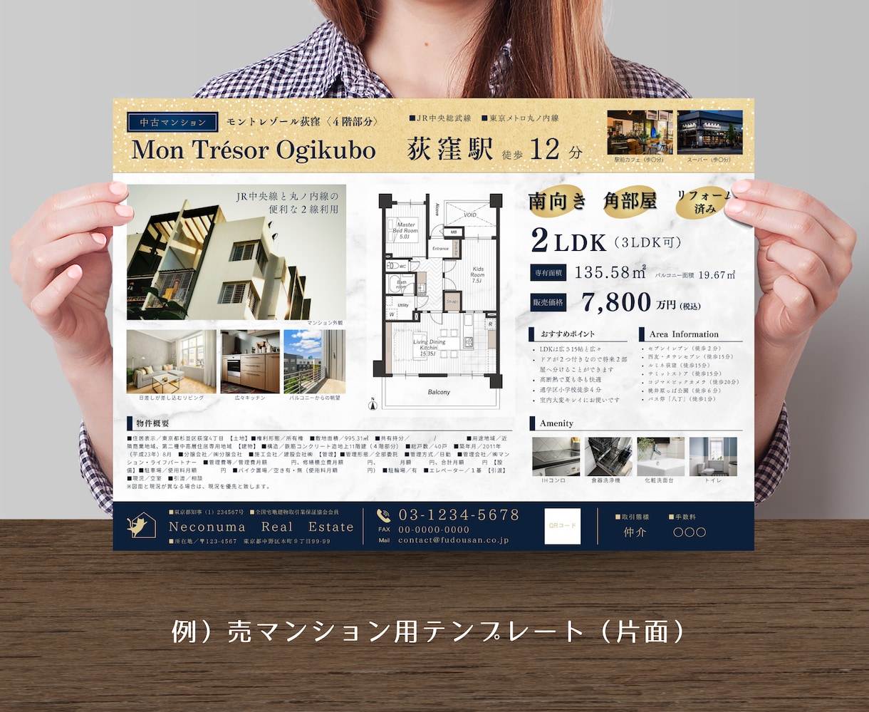 不動産勤務20年！マイソクテンプレート販売します マンション・戸建・土地各種。カラー変更や物件流し込みにも対応 イメージ6