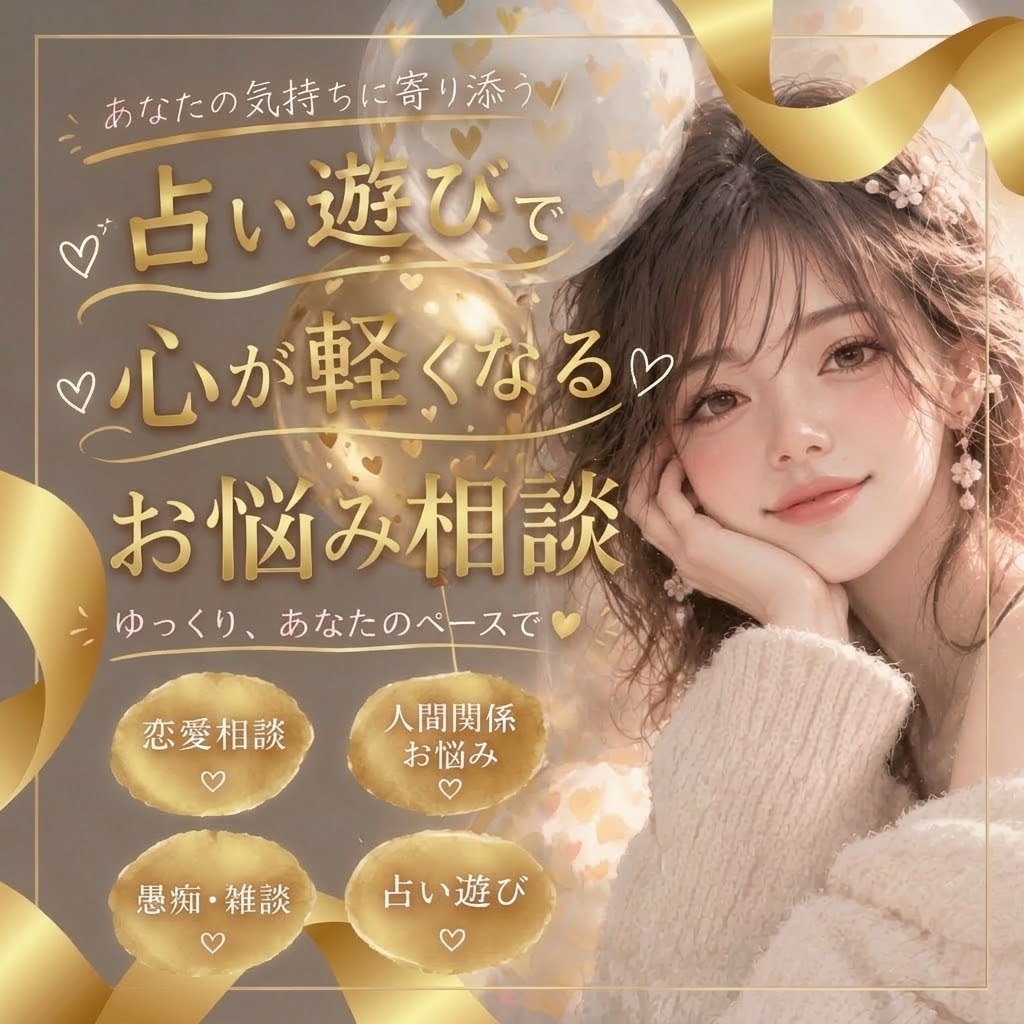 話したいことなんでもどうぞ♪もちろんカード引きます ❤占い遊び❤カードはもう1人のお友達♪心が軽くなりますように イメージ1