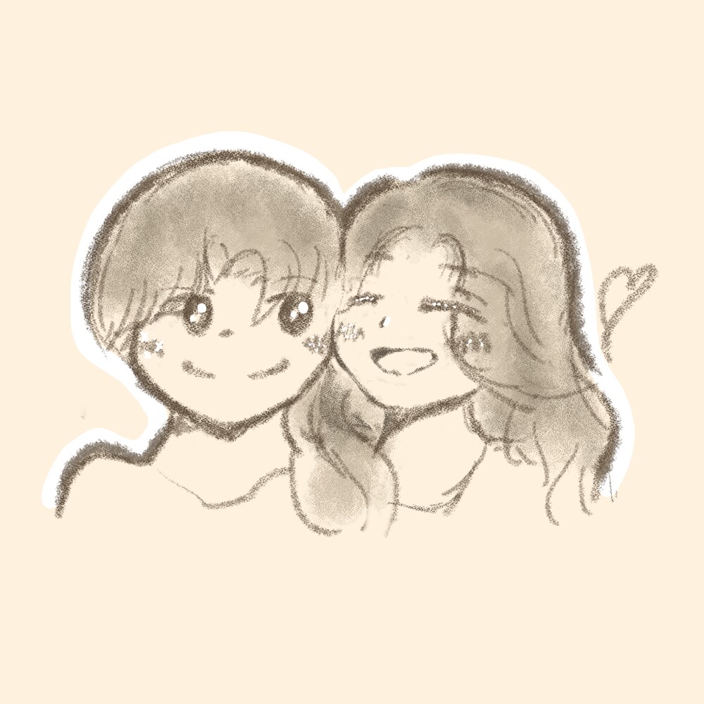 ゆるふわ♡カップル似顔絵イラスト♡描きます 顔写真不要！手描き風ゆるふわイラストで記念日にぴったり イメージ1