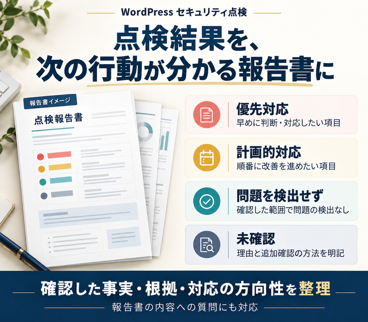 WordPressのセキュリティを点検します 更新・防御・バックアップを確認し優先対策をご報告 イメージ4