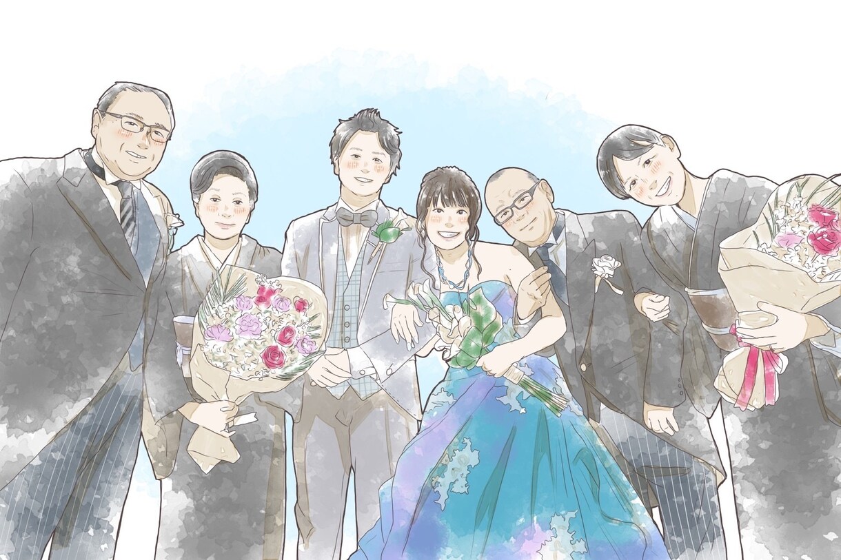 ふんわりテイストの似顔絵イラスト描きます 何気無い日常から特別な日まで…イラストに残しませんか。 イメージ5
