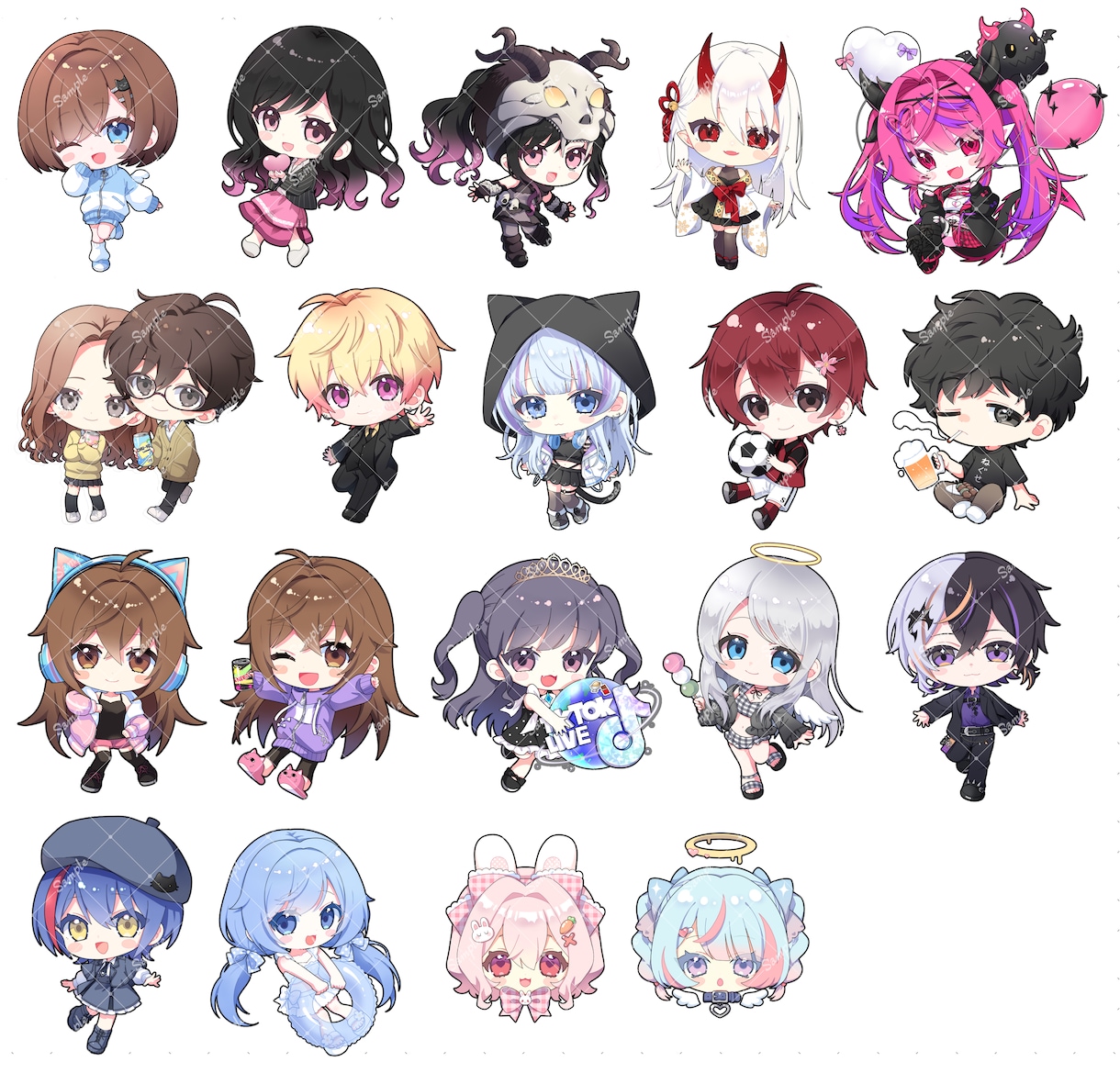 商用利用無料★ミニキャライラスト描きます ぷにぷにで可愛いイラストです！アイコンやグッズの制作などに イメージ8