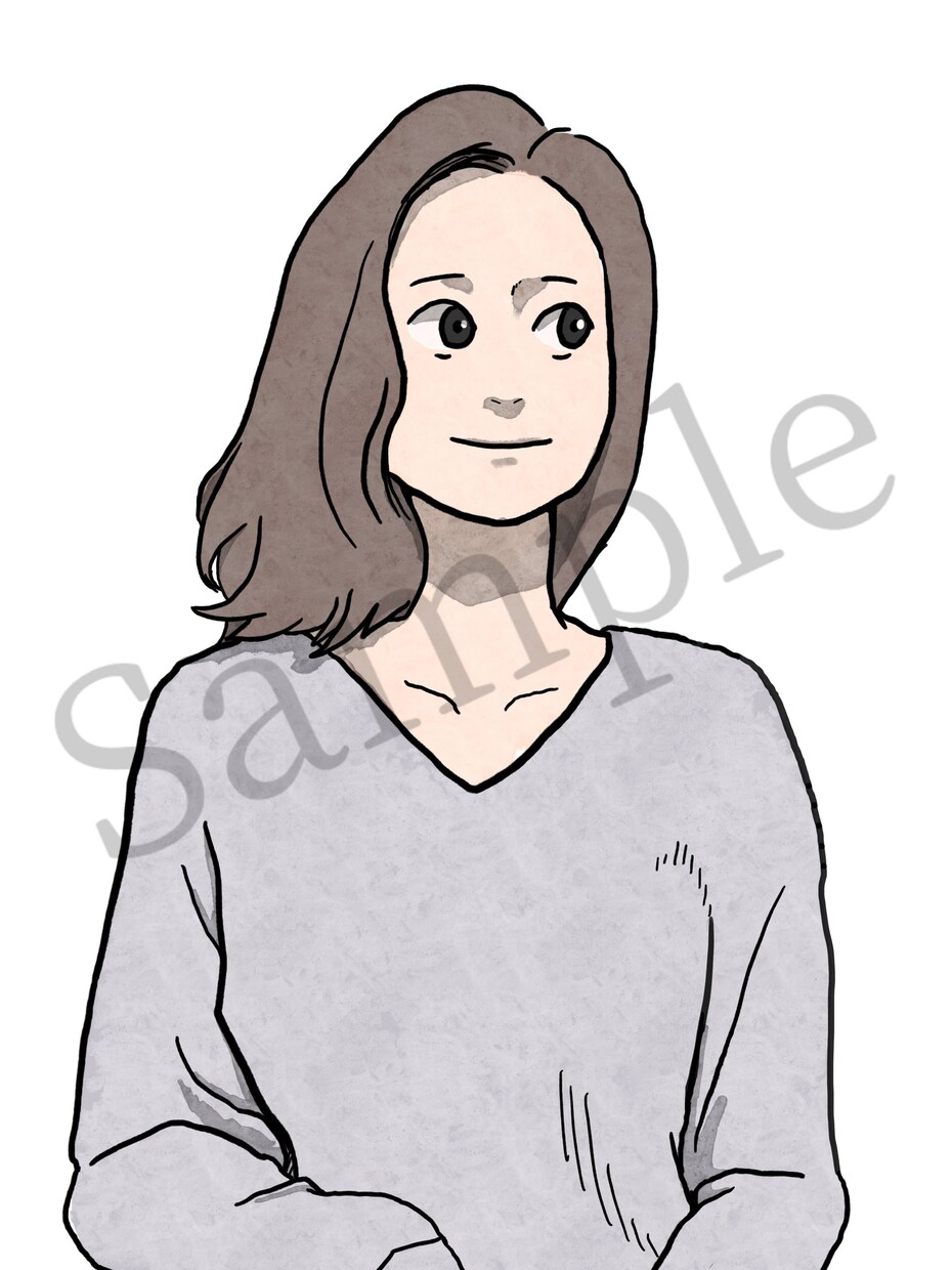 女性のアイコン・イラスト描きます 水彩タッチの着彩で一味違ったイラスト・アイコンを描きます イメージ2