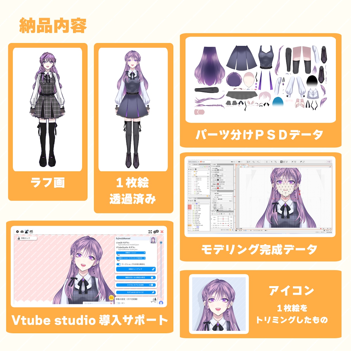 イラストからモデリングまで全工程制作します Vtuberデビューをお手伝いさせていただきます！ イメージ3