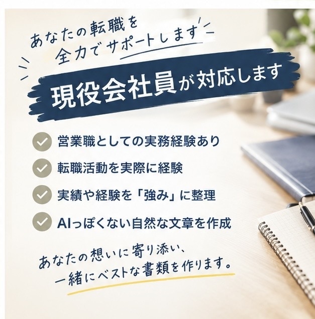 転職書類を「人事に伝わる文章」に直します あなたの経験を強みに変えて伝わる文章にします イメージ5