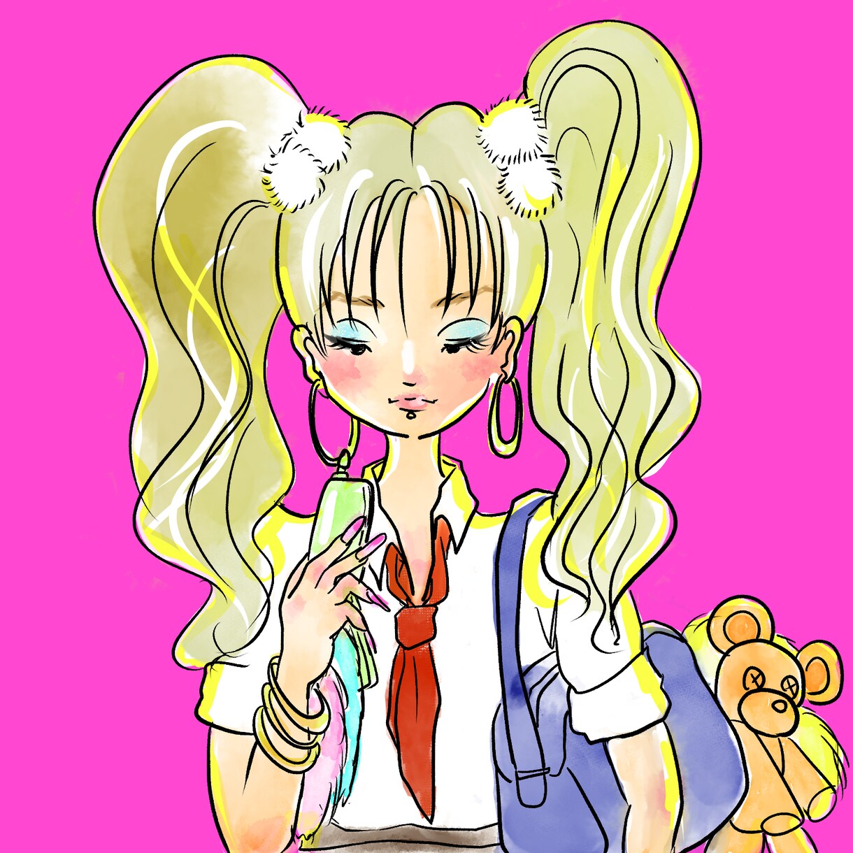 手描き×デジタルの他にはないイラストを描きます 美大出身作家によるレトロで可愛い手描きならではのイラスト イメージ1