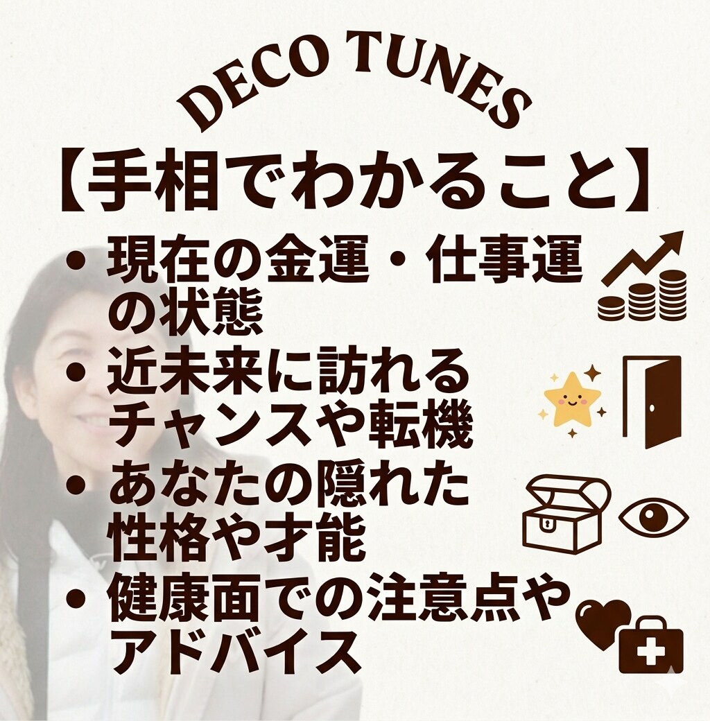 四柱推命×手相で導く一生の運勢。転機を鑑定します 生まれ持った才能と現在の手相を掛け合わせ、今すべきことを提示 イメージ3