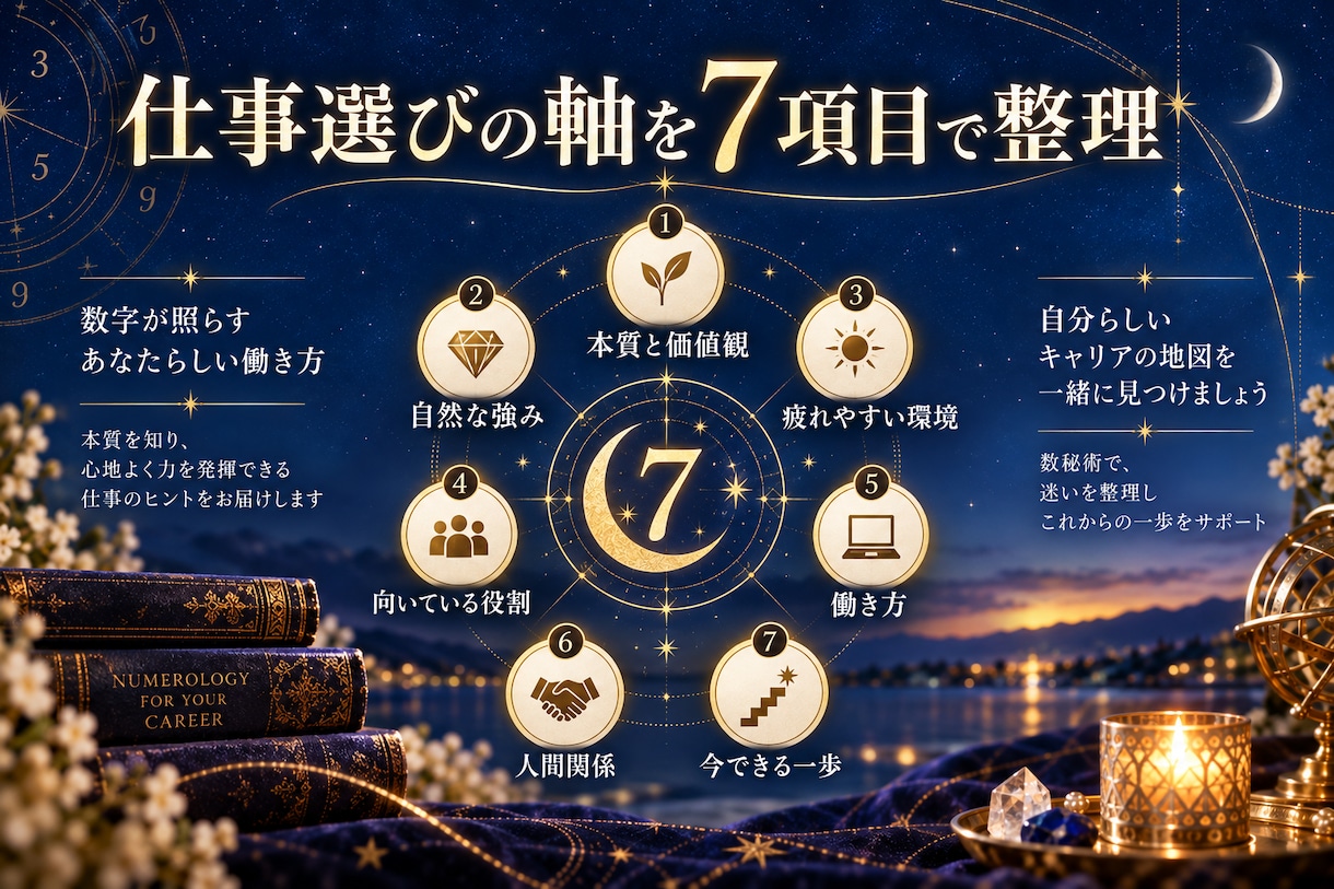 数秘術で強み・才能・適職・天職を読み解きます 転職・副業・働き方｜3,000字以上の数秘術鑑定書 イメージ3