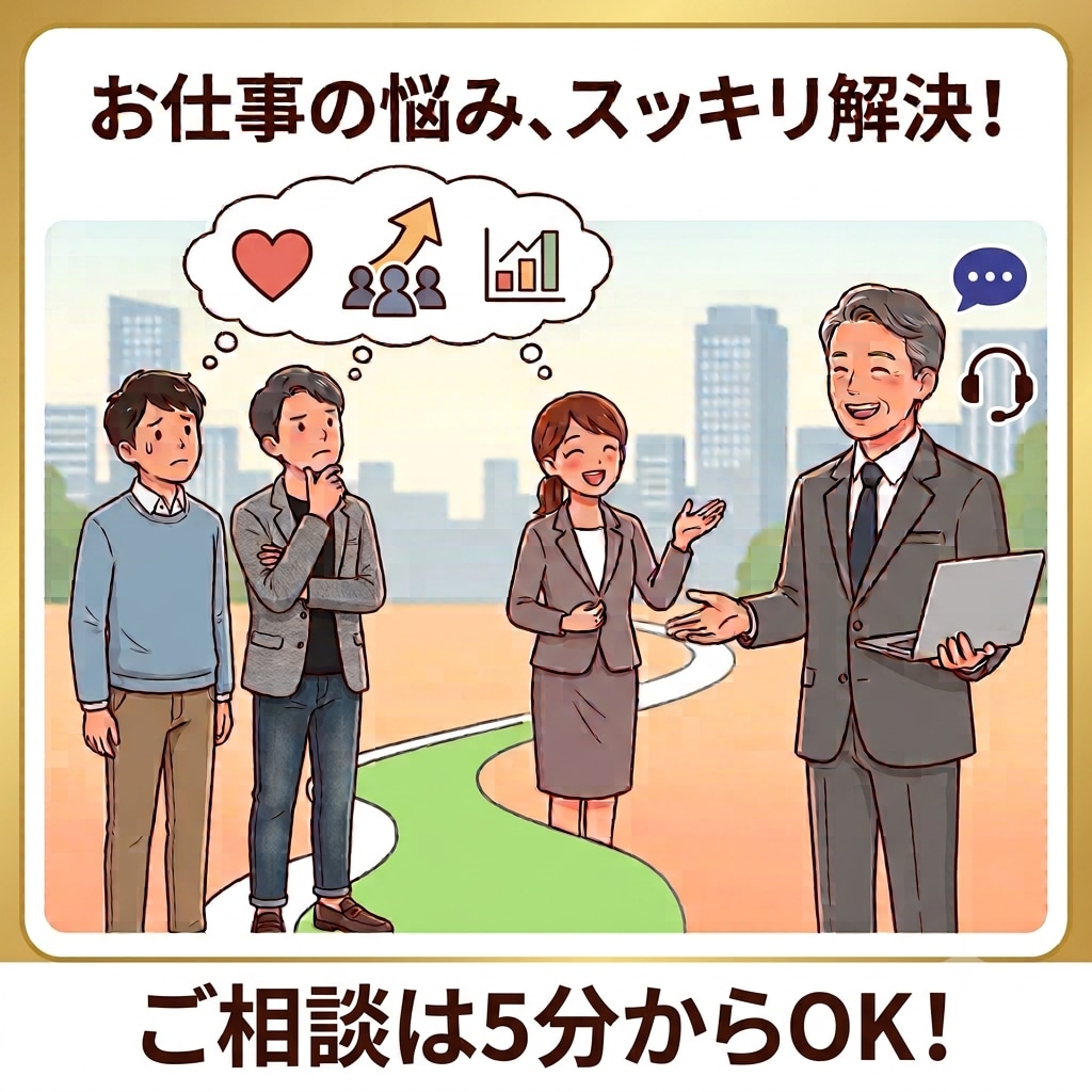 あなたの仕事のお悩み、お聴きします 〜　職場の人間関係から、今後のキャリアまで　〜 イメージ1