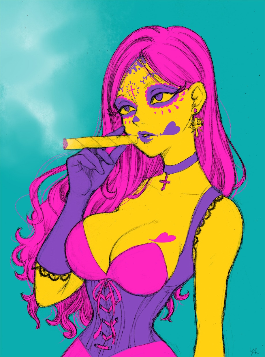 ポップなキャラクターバストアップ絵描きます 背景や描きこみが少ないシンプルな一枚絵です。 イメージ10