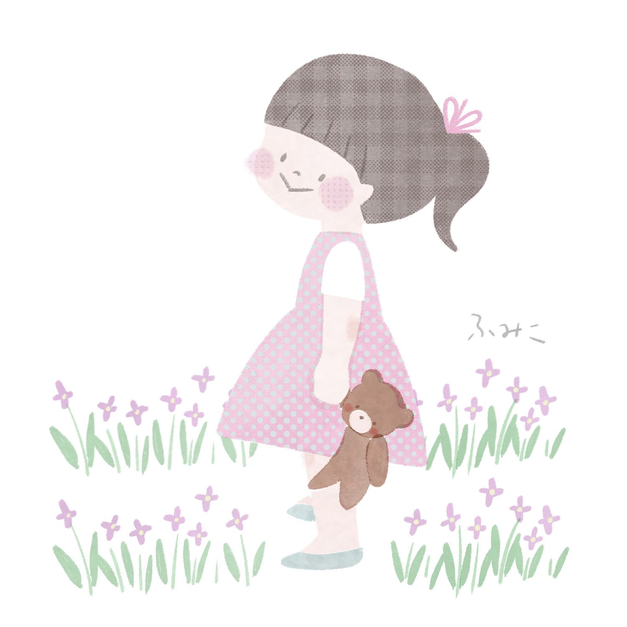版画風！ほっこりかわいい癒されイラスト描きます 注目度up！SNS、ブログ、web広告などのカットに！ イメージ2