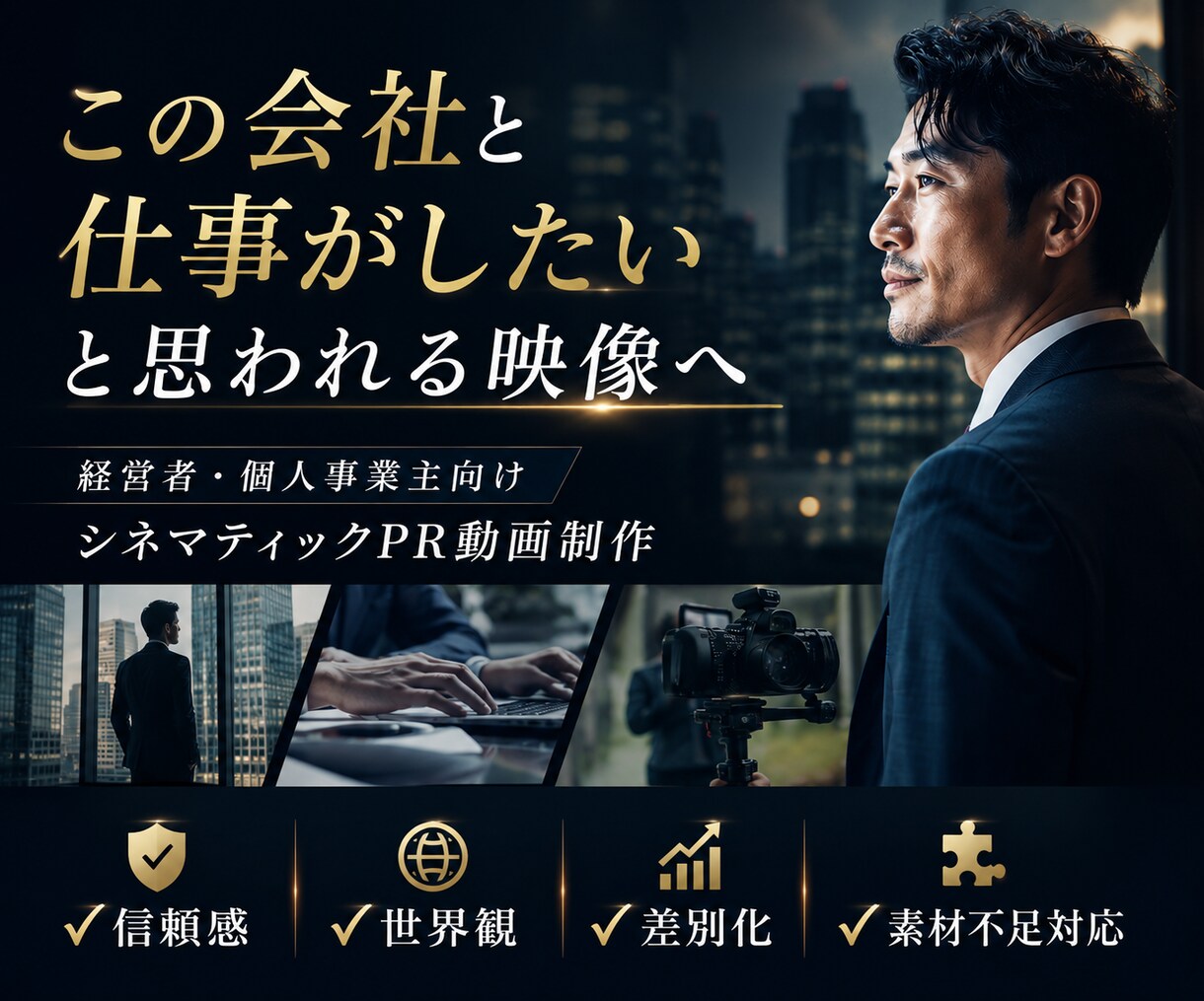 PR動画の素材不足を解決します 写真や動画が少なく素材不足でも映像制作できるよう補完します イメージ1
