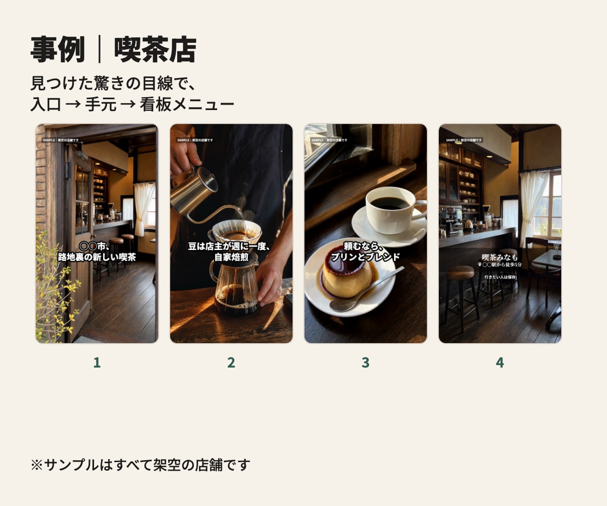 お店の紹介ショート動画を写真から作ります 写真5枚から縦型15〜20秒。インスタとGoogleマップに イメージ4