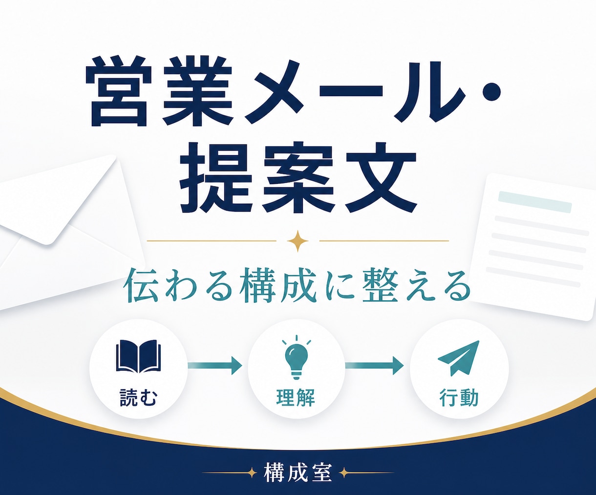 営業メール・提案文を伝わる構成に整えます 押し売り感を抑え、次の行動につながる文章を作成 イメージ1