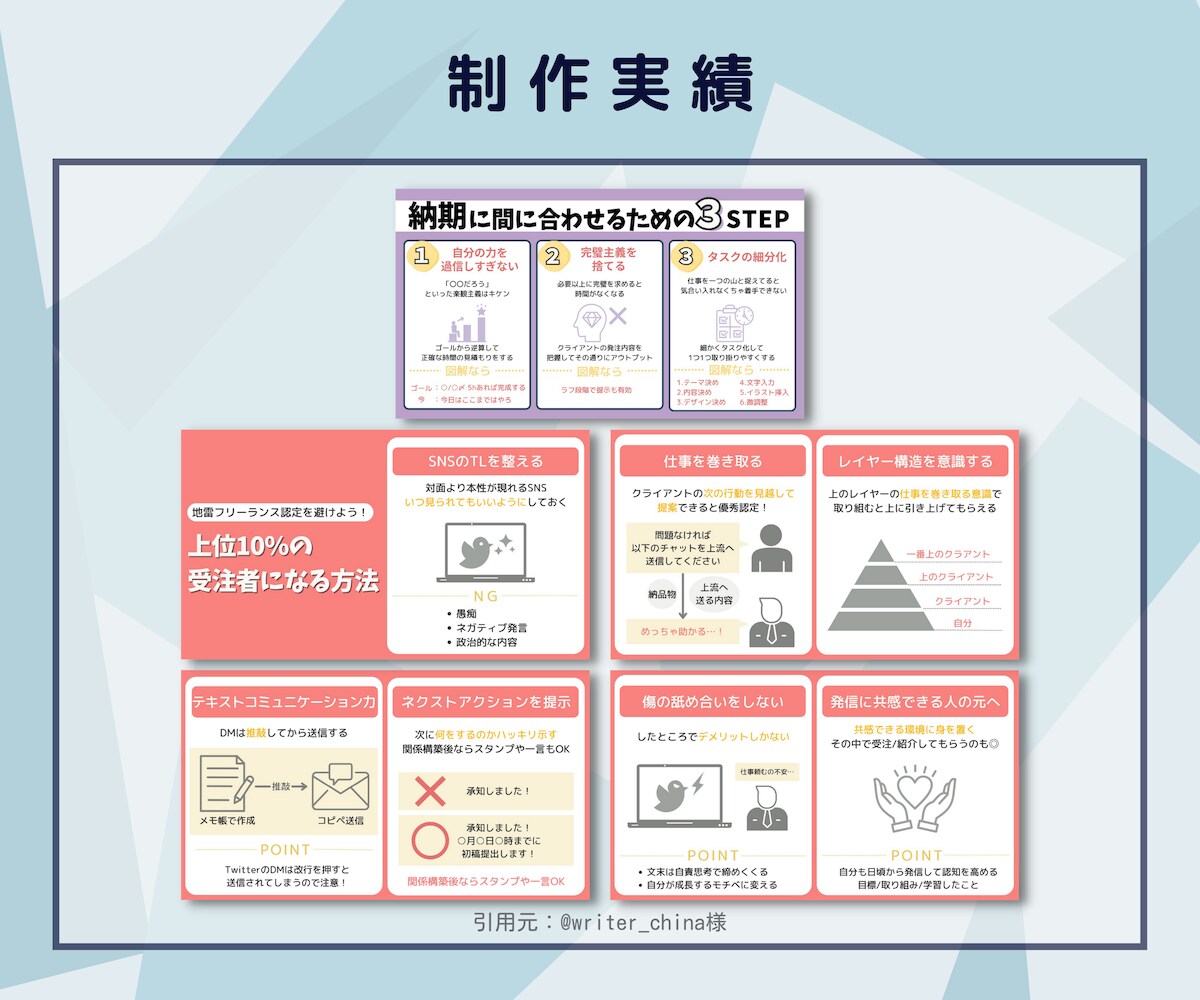 丸投げOK！目を惹くSNS図解作ります Twitter・ブログの図解／インスタ投稿テンプレ・代行制作 イメージ6