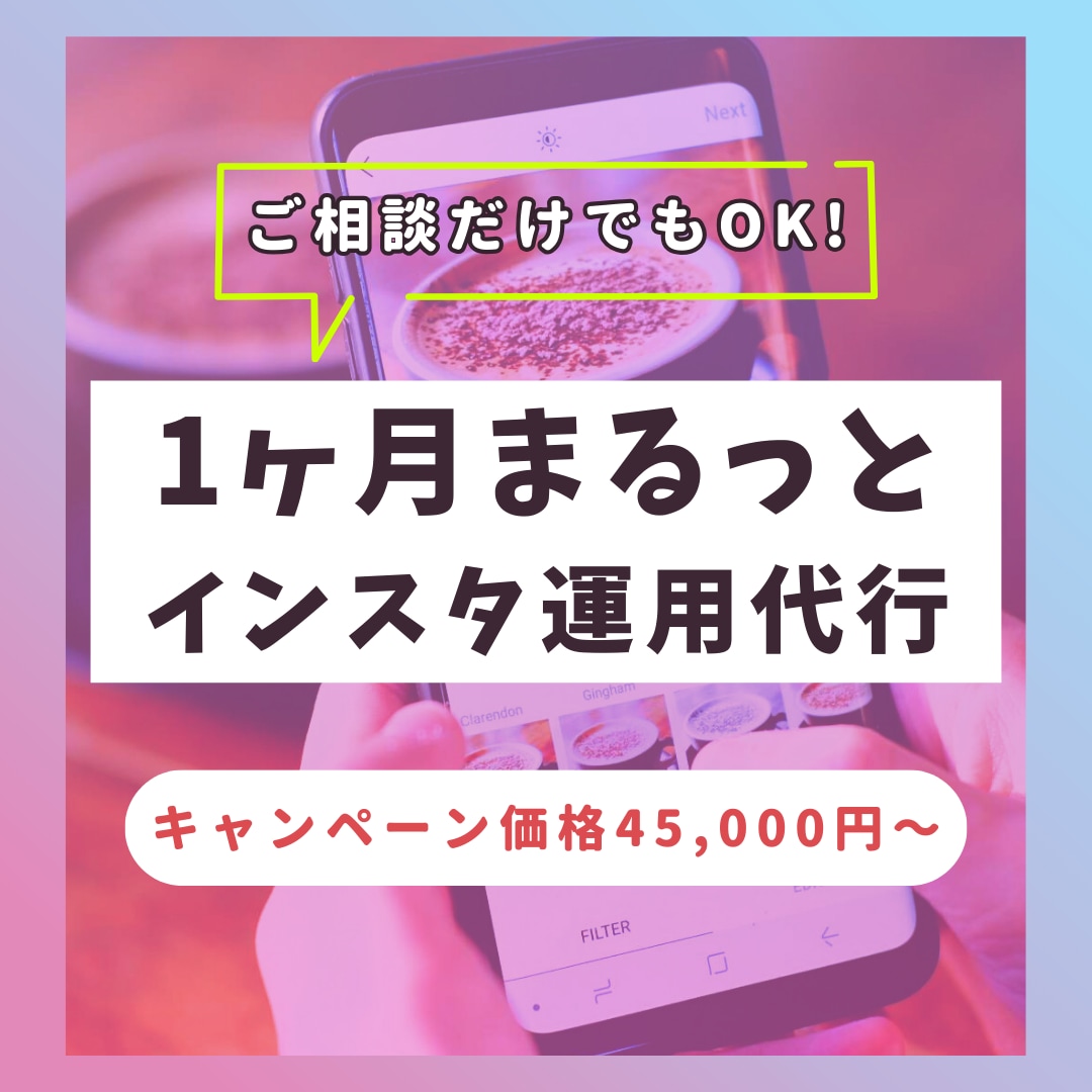 1ヶ月間インスタの運用代行を行います 集客実績あり！画像制作込み価格です！ イメージ1