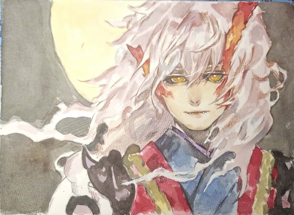 水彩画と電子絵画ます 手描きやタブレットを使った絵で作られたOCキャラクター。 イメージ6