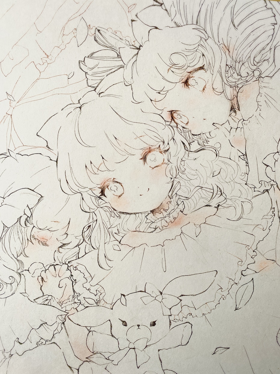 ふわふわタッチの手描き色紙を届けます 丁寧に描き上げた一点ものの直筆手描きイラストをお届けします！ イメージ5