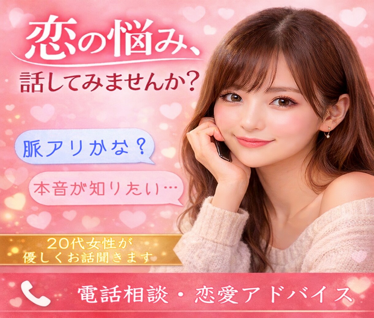 恋の病で苦しい…女性目線で優しくお話聞きます これって脈アリ？考えすぎて頭パンク寸前！優しく受け止めます♡ イメージ1