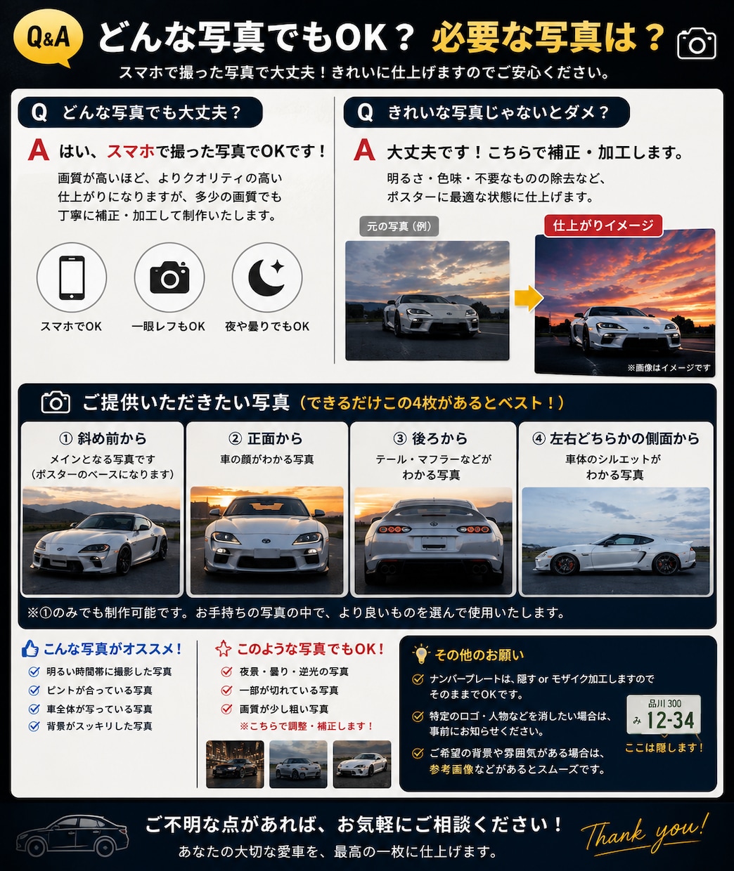 愛車をレーシングポスター風に加工します 愛車の写真を、飾りたくなる特別な一枚に イメージ4