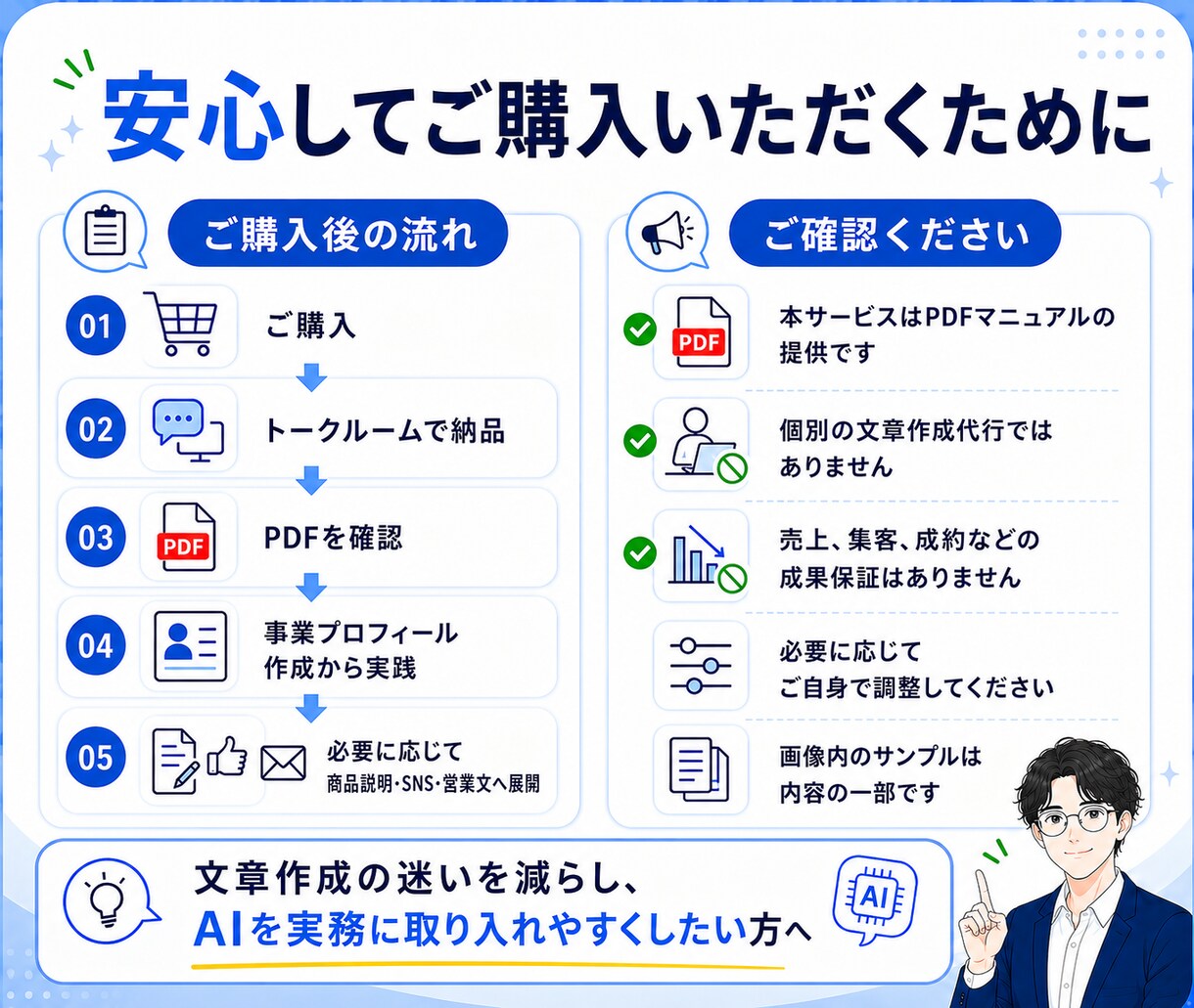 AIで文章効率化！時短マニュアルをお渡しします 【個人事業主向け】商品説明やSNS投稿を時短する実践PDF！ イメージ8