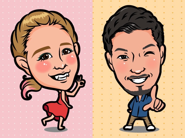 デフォルメしたPOPな似顔絵制作いたします 名刺やSNSアイコンにご利用頂けます イメージ2