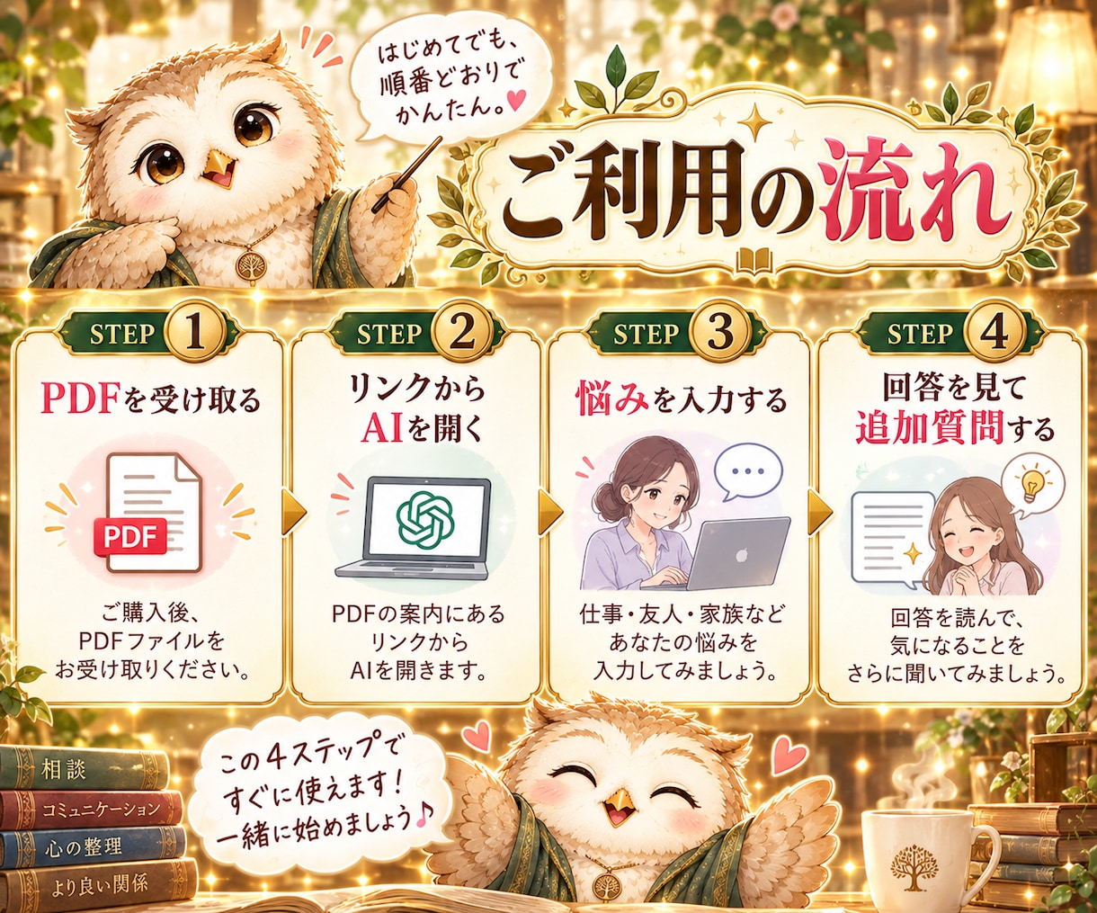 人間関係改善AIと使い方PDFをお届けします 職場・友人・家族のモヤモヤ整理に！質問例付き イメージ5