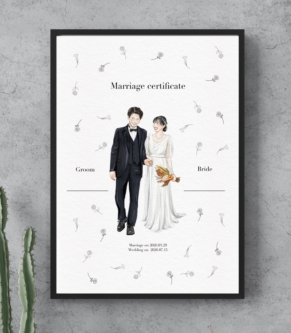 3組限定！特別価格◾️似顔絵×結婚証明書お描きます ゲスト参加型結婚証明書♡結婚式を彩るウェディングイラスト イメージ10