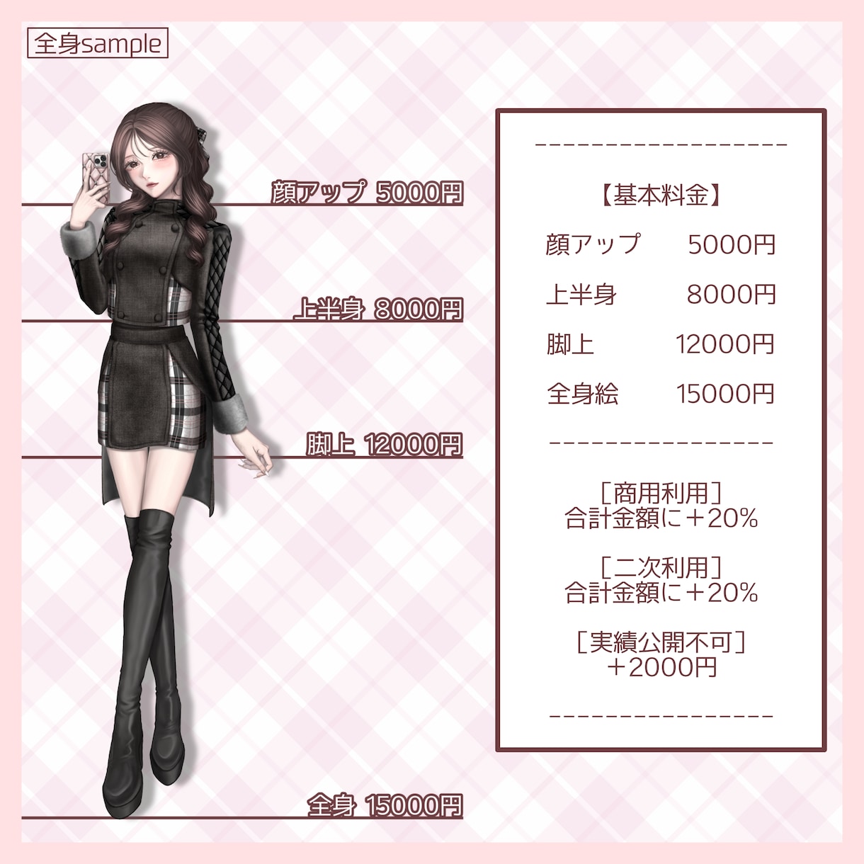 ホビ垢 量産型♡かわいい女の子イラストお描きします あなたのオリキャラを顔アップ〜全身で！アイコンやコテシにも！ イメージ2