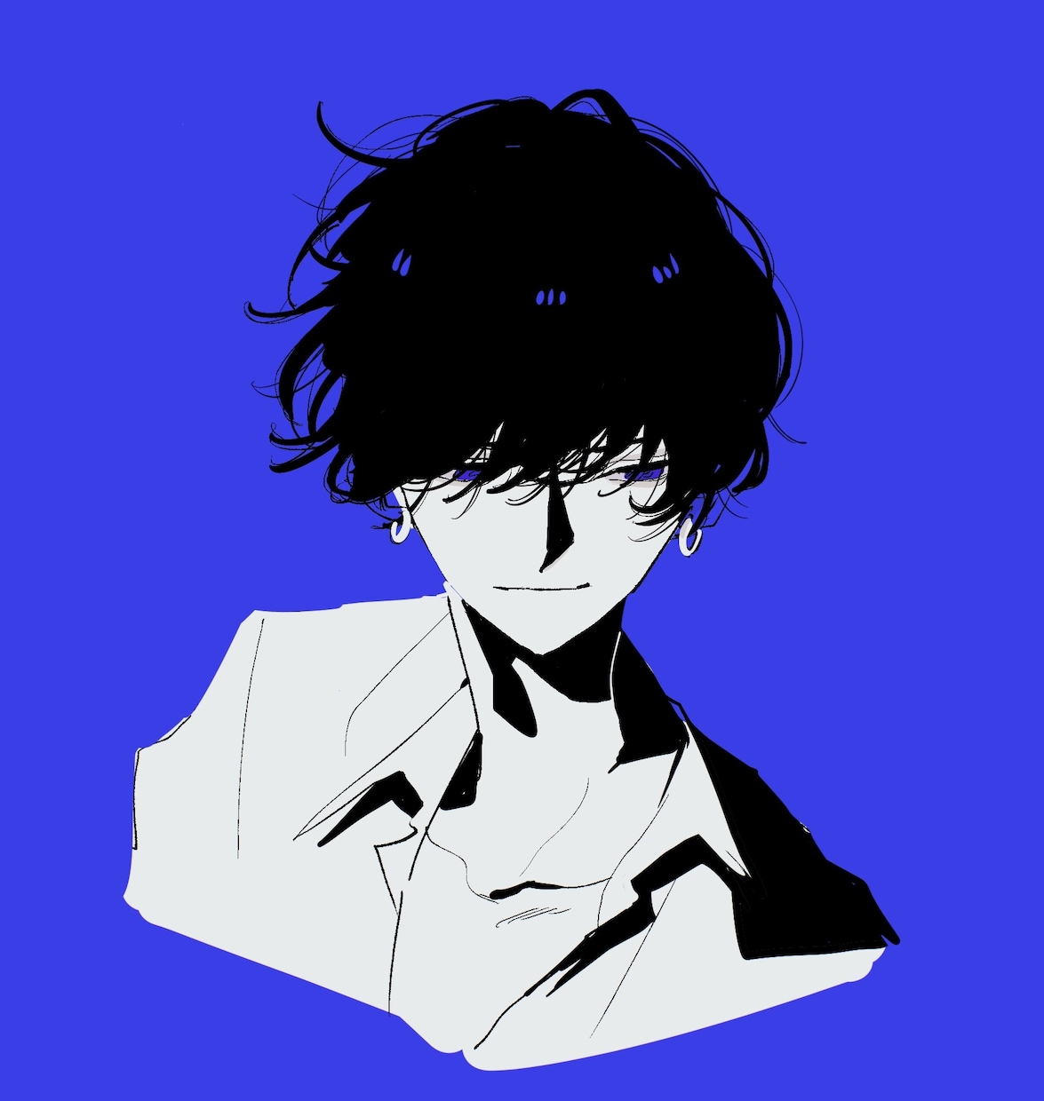 アイコン/イラスト【モノクロ】お描きします クールでエモめなモノクロ画風　SNS等で使用可能 イメージ1